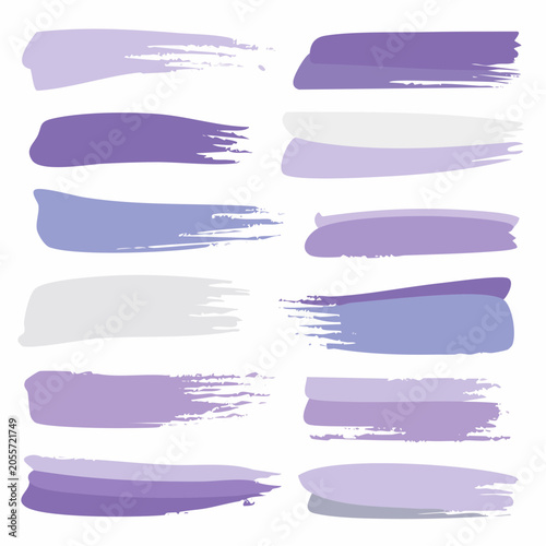 Collection of Purple and Lavender Brush Strokes