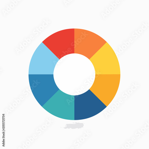 Colorful Pie Chart with White Center