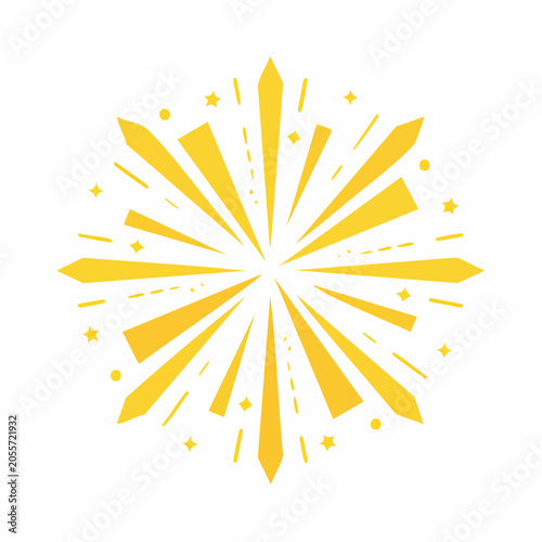 Yellow Burst Starburst with Stars and Dashes
