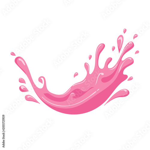 Pink Liquid Splash Cartoon Vector