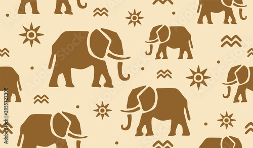 Cute elephant pattern background vector design