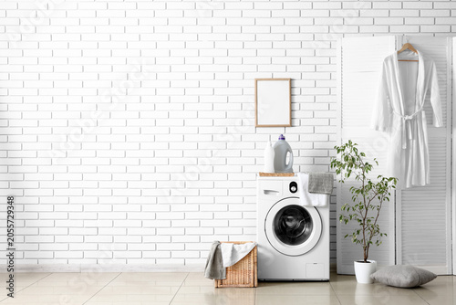 Modern laundry room interio...