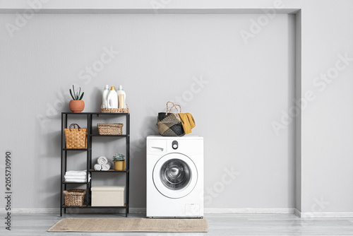 Modern laundry room interio...