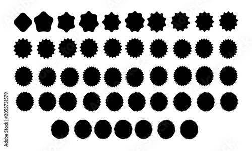 Set of 50 sale sticker label icon vector with 1-50 rounded corners. price offer shapes transparent png background