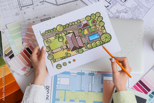 Landscape architect designi...