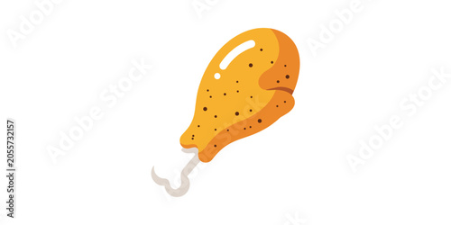 Crispy fried chicken leg vector illustration with illustration delicious culinary isolated nutrition restaurant catering