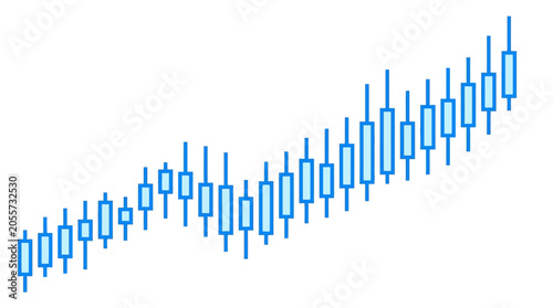 Blue stock market candlestick chart graphic element