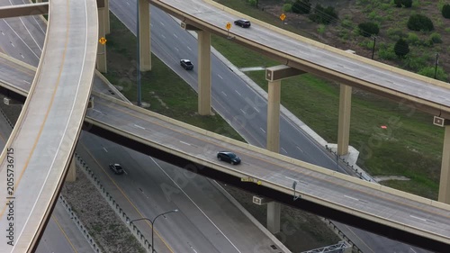 Aerial View of Flyover Ramps and Traffic at a Highway Interchange Part 2 of 3