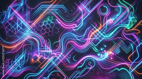 abstract background with glowing lines