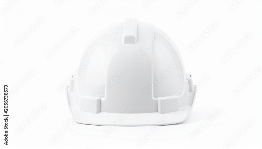 Fototapeta premium Isolated white construction helmet in a mockup style, front-facing and centered again