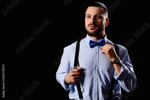 Handsome man with suspender...
