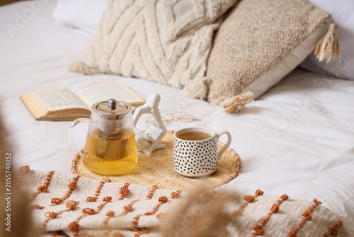 Cozy bedroom morning ritual...