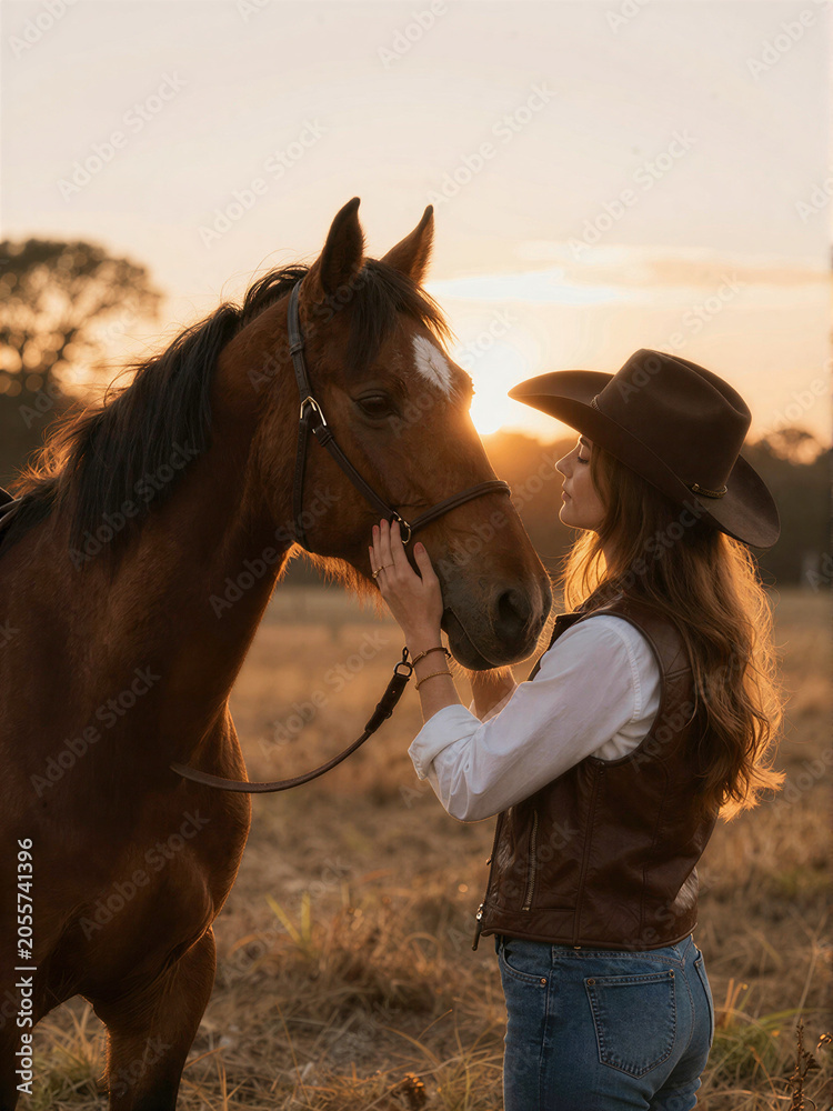 Obraz premium Sensory Cowboy Horse Bond