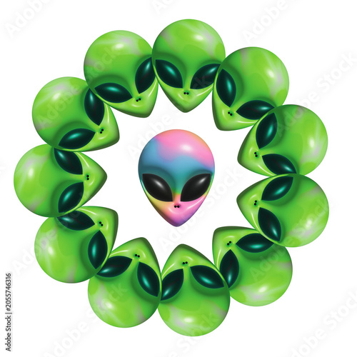 Φωτογραφία Rainbow Alien Council SVG Bundle | Cosmic Pride Alien Circle Graphic | LGBTQ Spa