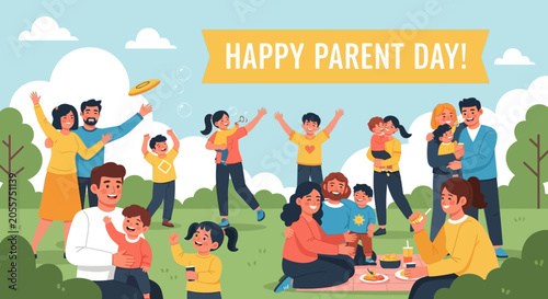 Konstfotografi Happy Parent Day! Family Picnic Outdoor Fun