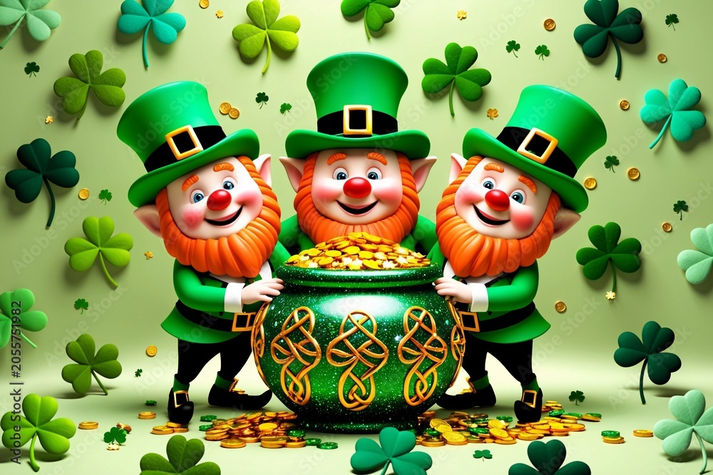 Fototapeta premium St Patricks Day Background, Happy St Patricks Day Wallpaper, Saint Patricks Day Digital Paper