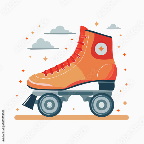 Retro Roller Skate Illustration