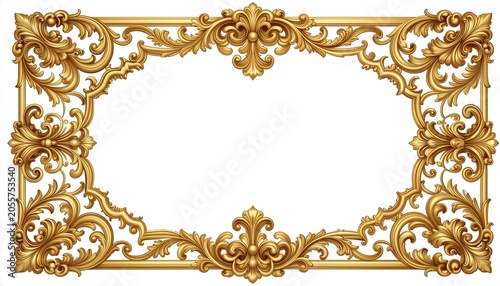 Ornate gold frame border design element.