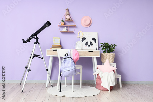 Childs bedroom interior wit...