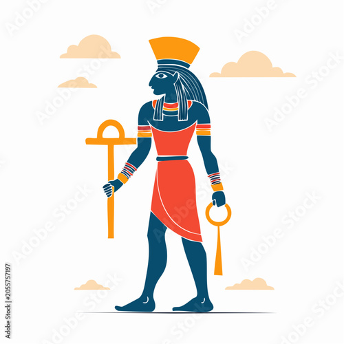 Ancient Egyptian Deity Illustration