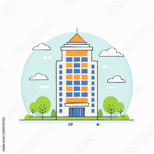 Modern Skyscraper Building Illustration