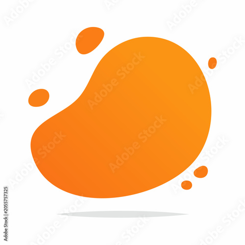 Orange Blob Shape with Small Droplets