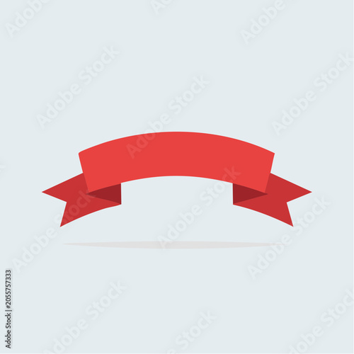 Red Ribbon Banner with Shadow