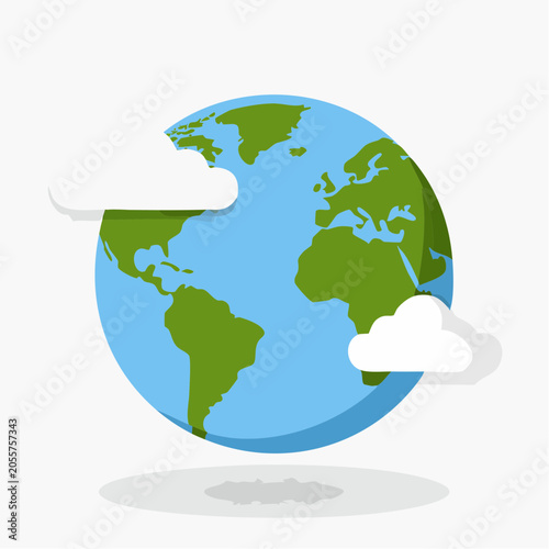 Stylized Earth with Clouds