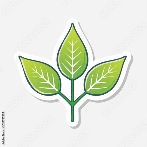 Stylized green leaves on a stem