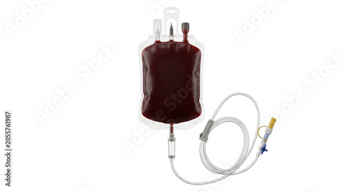 Foto Blood transfusion bag isolated on transparent background