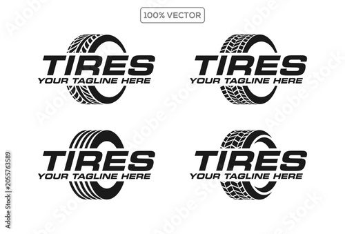 Set of tire logo design template. tire icon vector illustration.