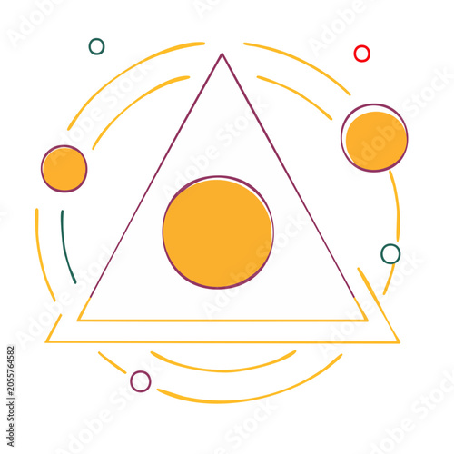 Flat design sun icon with rays