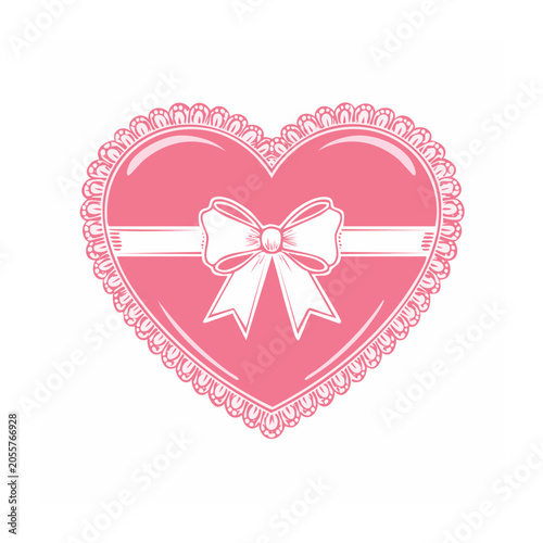 Red heart with butterfly wings vector
