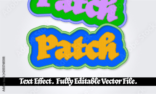 Machine Embroidery Text Effect – Editable Vector