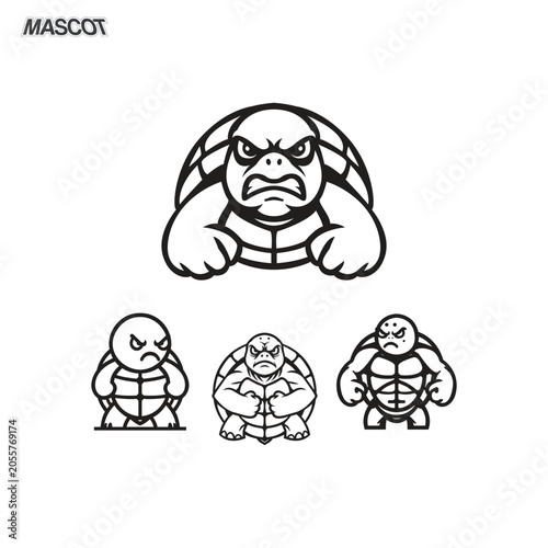 angry turtle mascot template