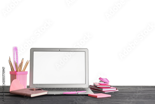 Laptop with blank screen an...