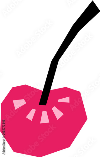 Cute papercut cherry fruit illustration
