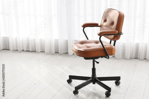 Modern brown leather office...