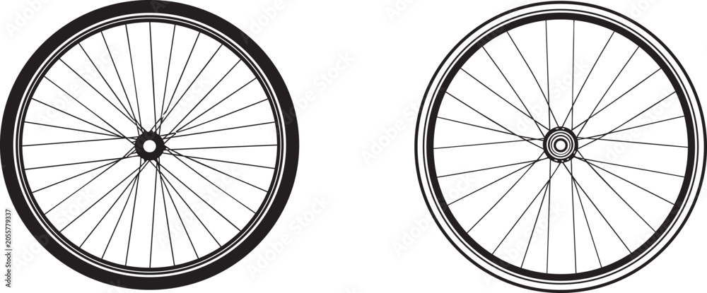 Fototapeta premium Vintage bicycle wheels with different hub designs