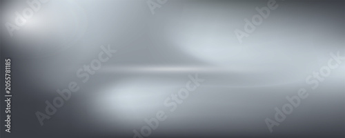 Silver foil background with metal mirror texture. Chrome gradient surface with light gloss. Vector aluminum grey sheet with reflection. Platinum Print	Print
