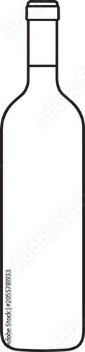 Minimalist wine bottle vector illustration