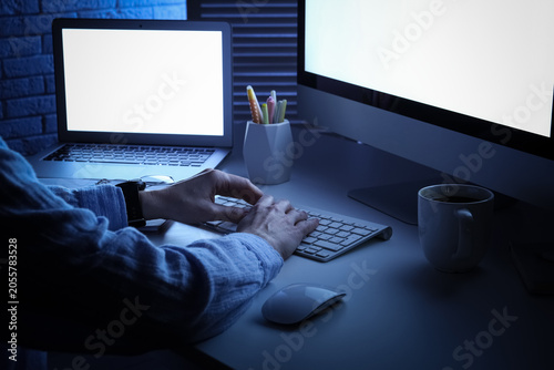 Person working late at nigh...