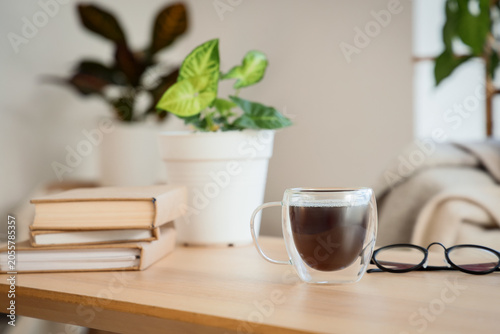 Cozy home office setup with...