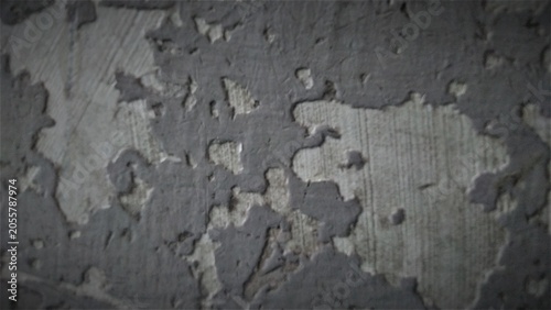 A detailed macro view of an old, weathered wall featuring a distressed grunge effect with patches of peeling paint and visible concrete texture. This gritty, urban aesthetic is perfect for backgrounds