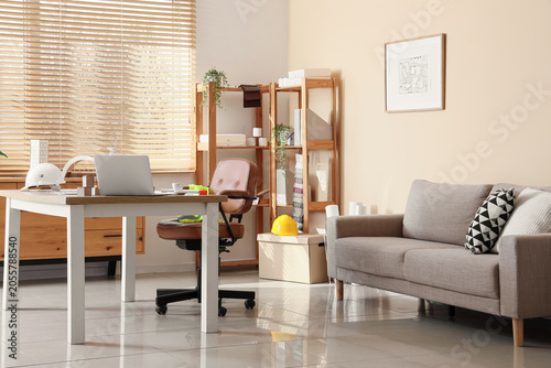 Modern home office interior...