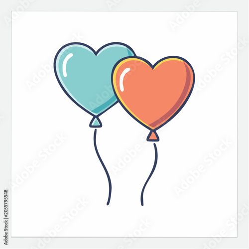Two Heart Shaped Balloons