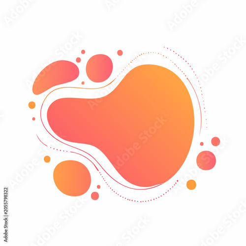 Abstract Gradient Blob Shape with Dots and Lines