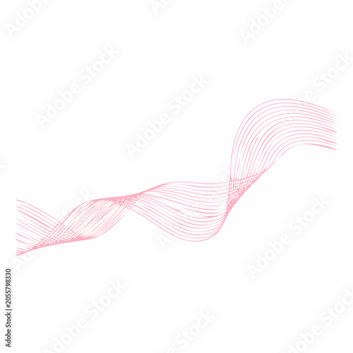 Abstract Pink Wavy Lines on White Background