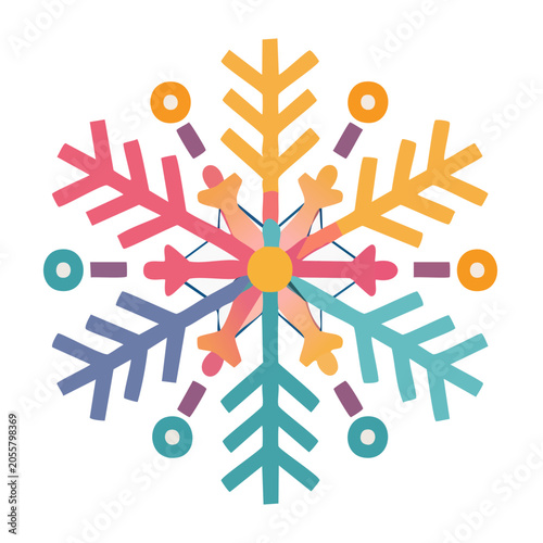 Colorful Flat Design Snowflake Vector