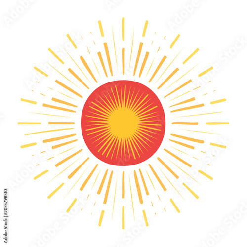 Yellow and Red Sunburst Graphic Vector Illustration